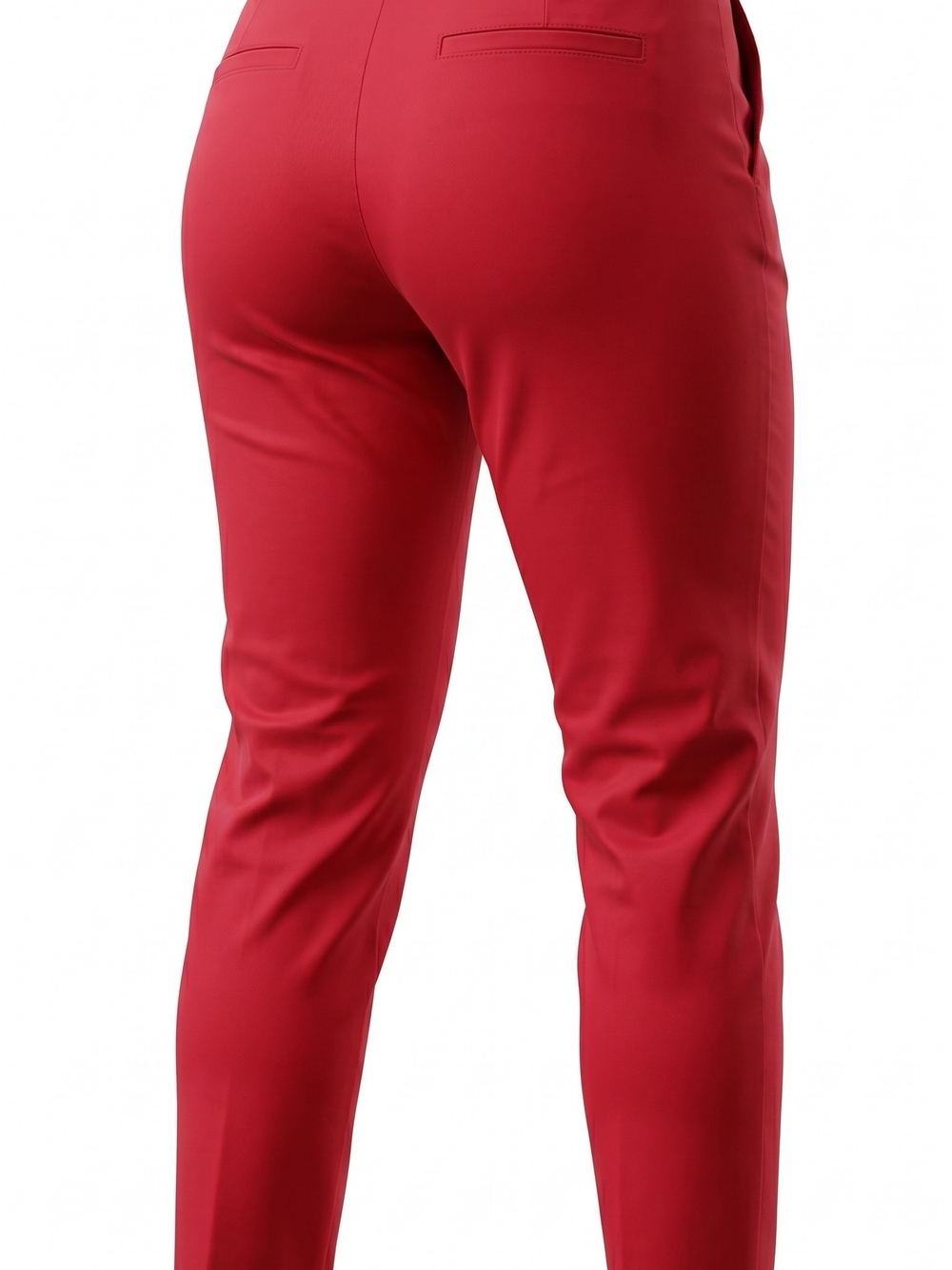 Chaps Red Straight Leg Pants Women's Mid Rise Casual Dress Trousers Classic - Picture 4 of 6